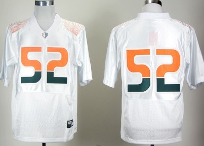 Men's Miami Hurricanes #52 Ray Lewis White Pro Combat College Football Jersey