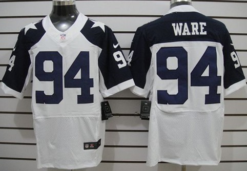 Nike Dallas Cowboys #94 DeMarcus Ware White Thanksgiving Elite Jersey 