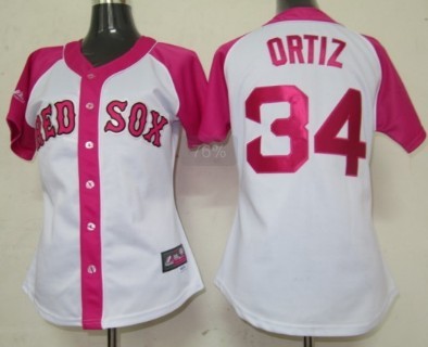 Boston Red Sox #34 David Ortiz 2012 Fashion Womens Athletic Jersey