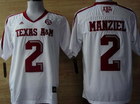 Texas A&M Aggies #2 Johnny Manziel White Jersey 