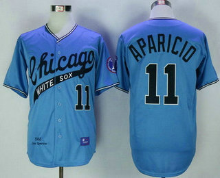 Men's Chicago White Sox #11 Luis Aparicio 1968 Light Blue Throwback Stitched MLB Jersey