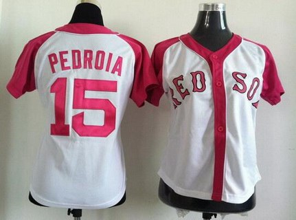 Boston Red Sox #15 Dustin Pedroia Fashion Womens Athletic Jersey