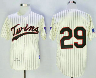 Men's Minnesota Twins #29 Rod Carew 1969 Cream Throwback Jersey