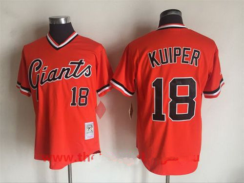 Men's San Francisco Giants #18 Duane Kuiper Orange Pullover Throwback Cooperstown Collection Stitched MLB Jersey
