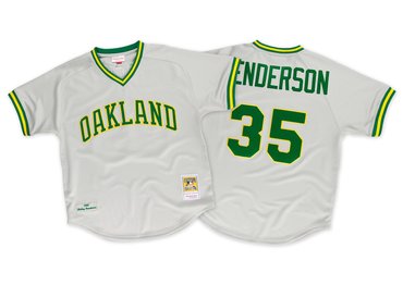 Oakland Athletics #35 Rickey Henderson 1982 Grey Throwback Jersey