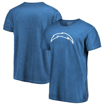 Los Angeles Chargers NFL Pro Line White Logo Shadow Washed T-Shirt