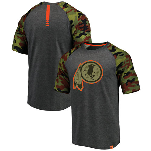 Washington Redskins Heathered Gray NFL Pro Line Camo Recon Camo Raglan T-Shirt