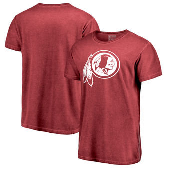 Washington Redskins NFL Pro Line White Logo Shadow Washed T-Shirt
