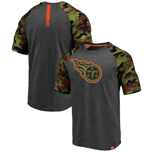 Tennessee Titans Heathered Gray NFL Pro Line Camo Recon Camo Raglan T-Shirt