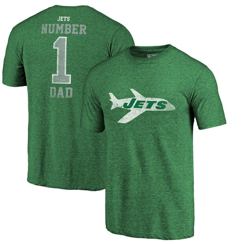 New York Jets Green Greatest Dad Retro Tri-Blend NFL Pro Line T-Shirt