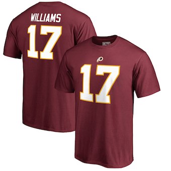 Men's Washington Redskins 17 Doug Williams NFL Pro Line Burgundy Retired Player Authentic Stack Name & Number T-Shirt