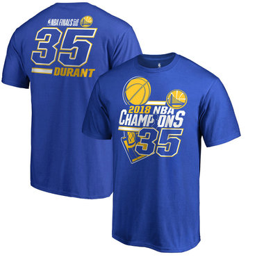Kevin Durant Golden State Warriors 2018 NBA Finals Champions Name and Number T-Shirt - Royal