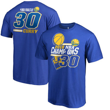 Stephen Curry Golden State Warriors 2018 NBA Finals Champions Name and Number T-Shirt - Royal