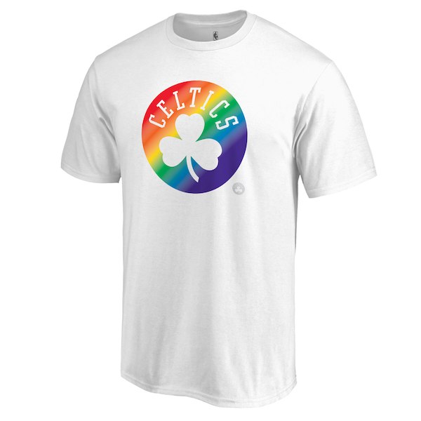 Men's Boston Celtics White Team Pride V-Neck T-Shirt