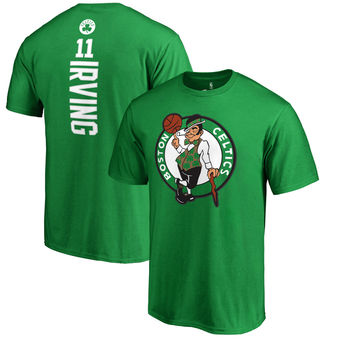 Men's Boston Celtics 11 Kyrie Irving Kelly Green Backer Name & Number T-Shirt