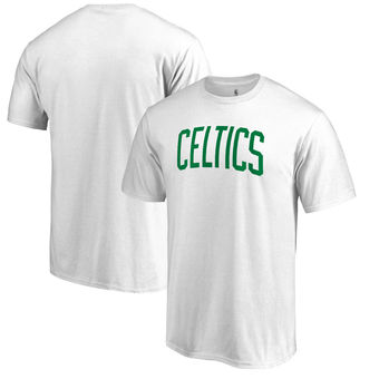 Men's Boston Celtics White Primary Wordmark T-Shirt