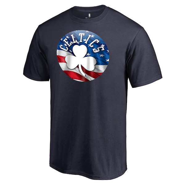 Men's Boston Celtics Navy Personalized Name and Number Banner Wave T-Shirt