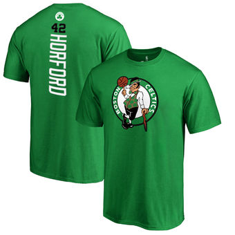 Men's Boston Celtics 42 Al Horford Kelly Green Backer 3 Name & Number T-Shirt