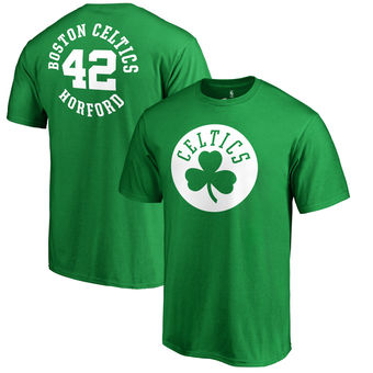 Men's Boston Celtics 42 Al Horford Kelly Green Round About Name & Number T-Shirt