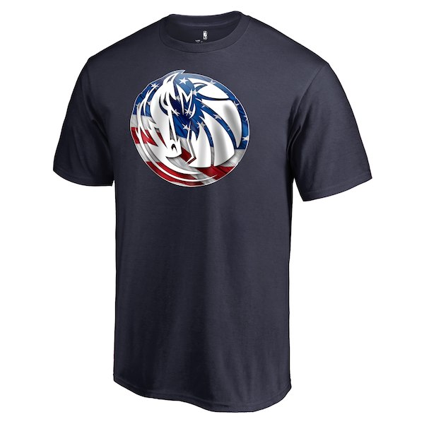 Men's Dallas Mavericks Navy Personalized Name and Number Banner Wave T-Shirt