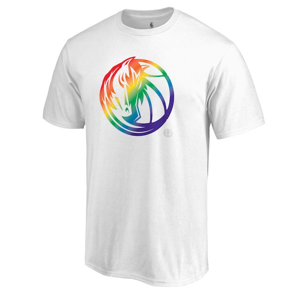 Men's Dallas Mavericks White Team Pride V-Neck T-Shirt