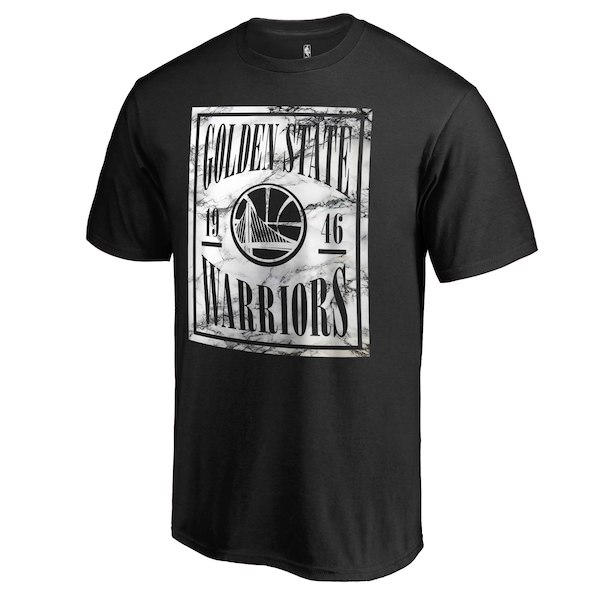 Men's Golden State Warriors Black Court Vision Marble T-Shirt
