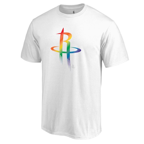 Men's Houston Rockets White Team Pride V-Neck T-Shirt