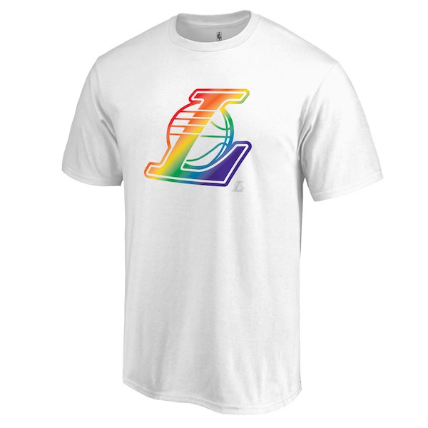 Men's Los Angeles Lakers White Team Pride V-Neck T-Shirt