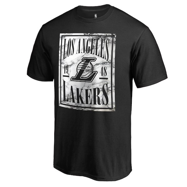 Men's Los Angeles Lakers Black Court Vision Marble T-Shirt