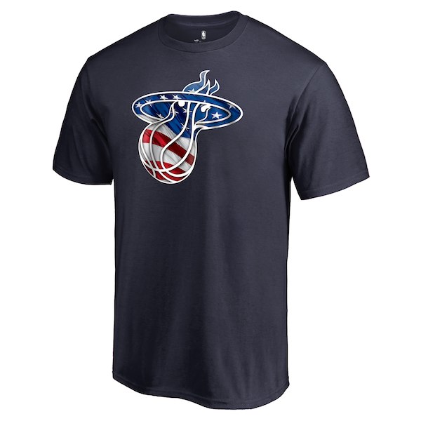 Men's Miami Heat Navy Personalized Name and Number Banner Wave T-Shirt