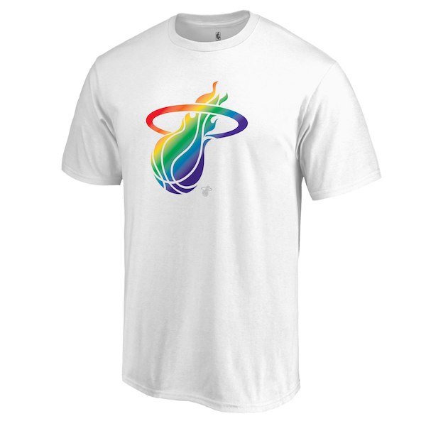Men's Miami Heat White Team Pride V-Neck T-Shirt