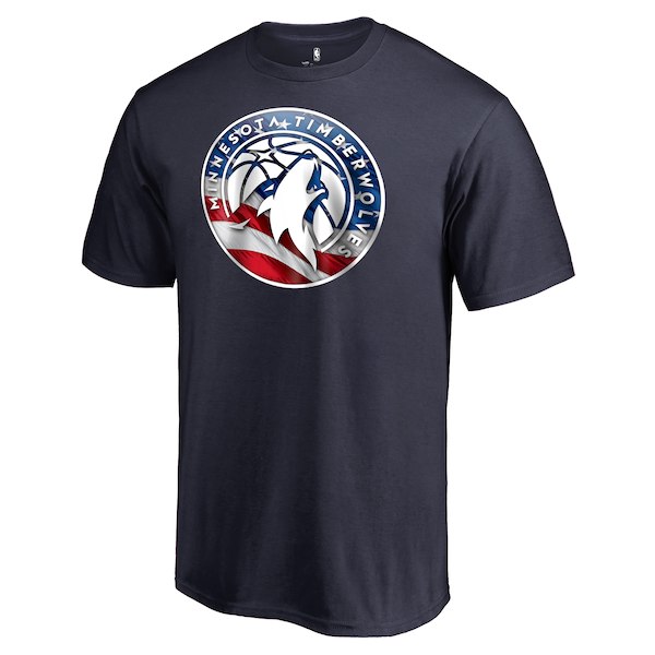 Men's Minnesota Timberwolves Navy Personalized Name and Number Banner Wave T-Shirt