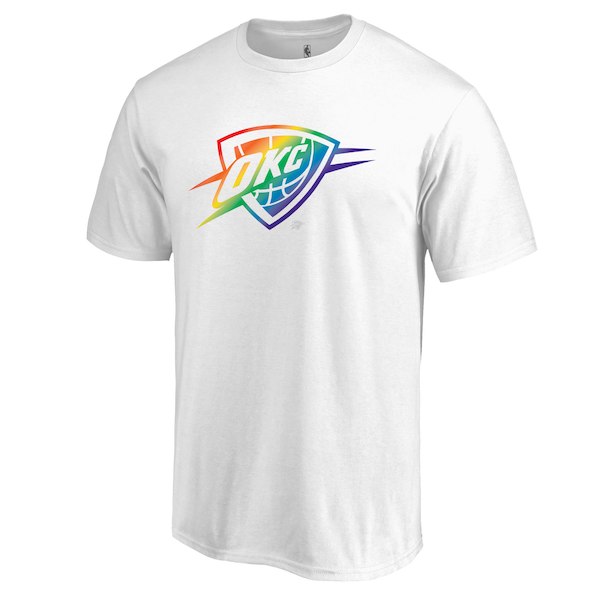 Men's Oklahoma City Thunder White Team Pride V-Neck T-Shirt