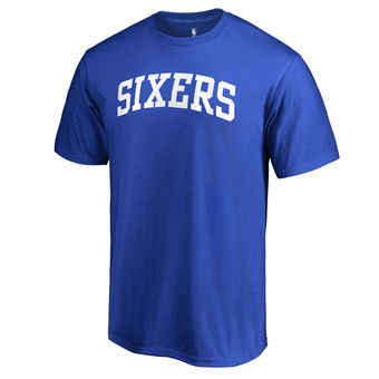 Men's Philadelphia 76ers Royal Primary Wordmark T-Shirt