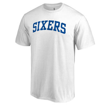Men's Philadelphia 76ers White Primary Wordmark T-Shirt