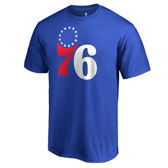 Men's Philadelphia 76ers Royal Secondary Logo T-Shirt
