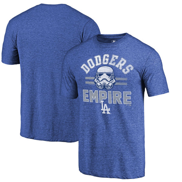 Los Angeles Dodgers Royal MLB Star Wars Empire Tri-Blend T-Shirt