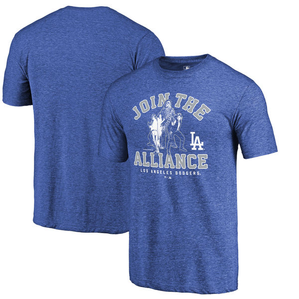 Los Angeles Dodgers Royal MLB Star Wars Join The Alliance Tri-Blend T-Shirt
