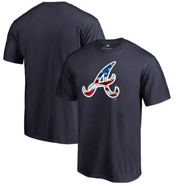 Men's Atlanta Braves Navy Banner Wave T Shirt