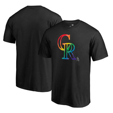 Men's Colorado Rockies Pride Black T Shirt