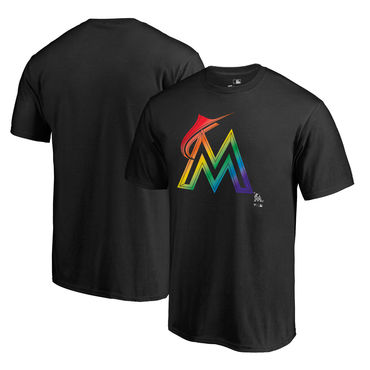 Men's Miami Marlins Black Big & Tall Pride T Shirt