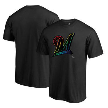 Men's Milwaukee Brewers Black Big Tall Pride T Shirt