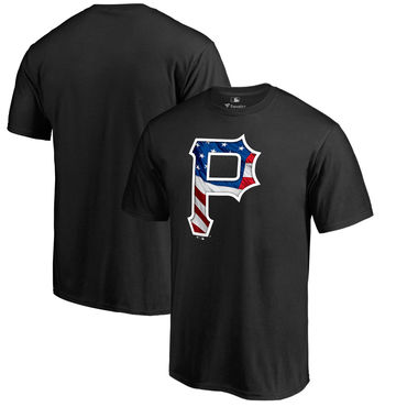 Men's Pittsburgh Pirates Black Banner Wave T Shirt