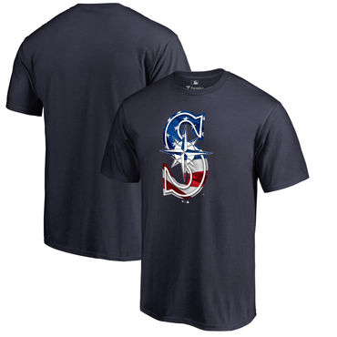 Men's Seattle Mariners Navy Banner Wave T Shirt