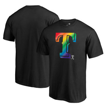 Men's Texas Rangers Pride Black T Shirt