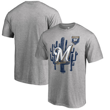 Milwaukee Brewers 2018 MLB Spring Training Vintage T Shirt Heather Gray