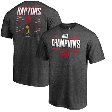 Toronto Raptors 2019 NBA Finals Champions Big & Tall Game Lead Schedule T-Shirt Heather Charcoal