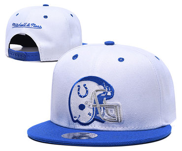 Colts Team Logo White Blue Throwback Adjustable Hat GS