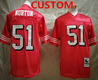 Men's San Francisco 49ers Custom Red Throwback Jersey
