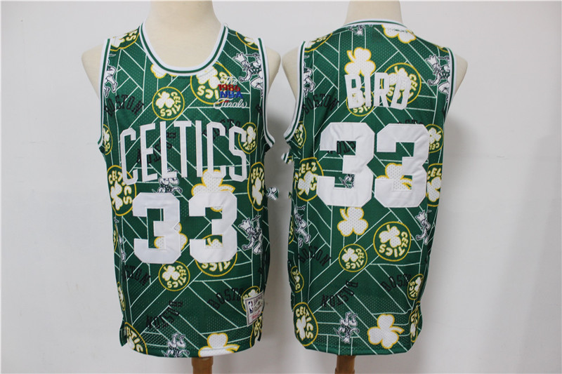 Men's Boston Celtics #33 Larry Bird Green Tear Up Pack Throwback Swingman Jeresy